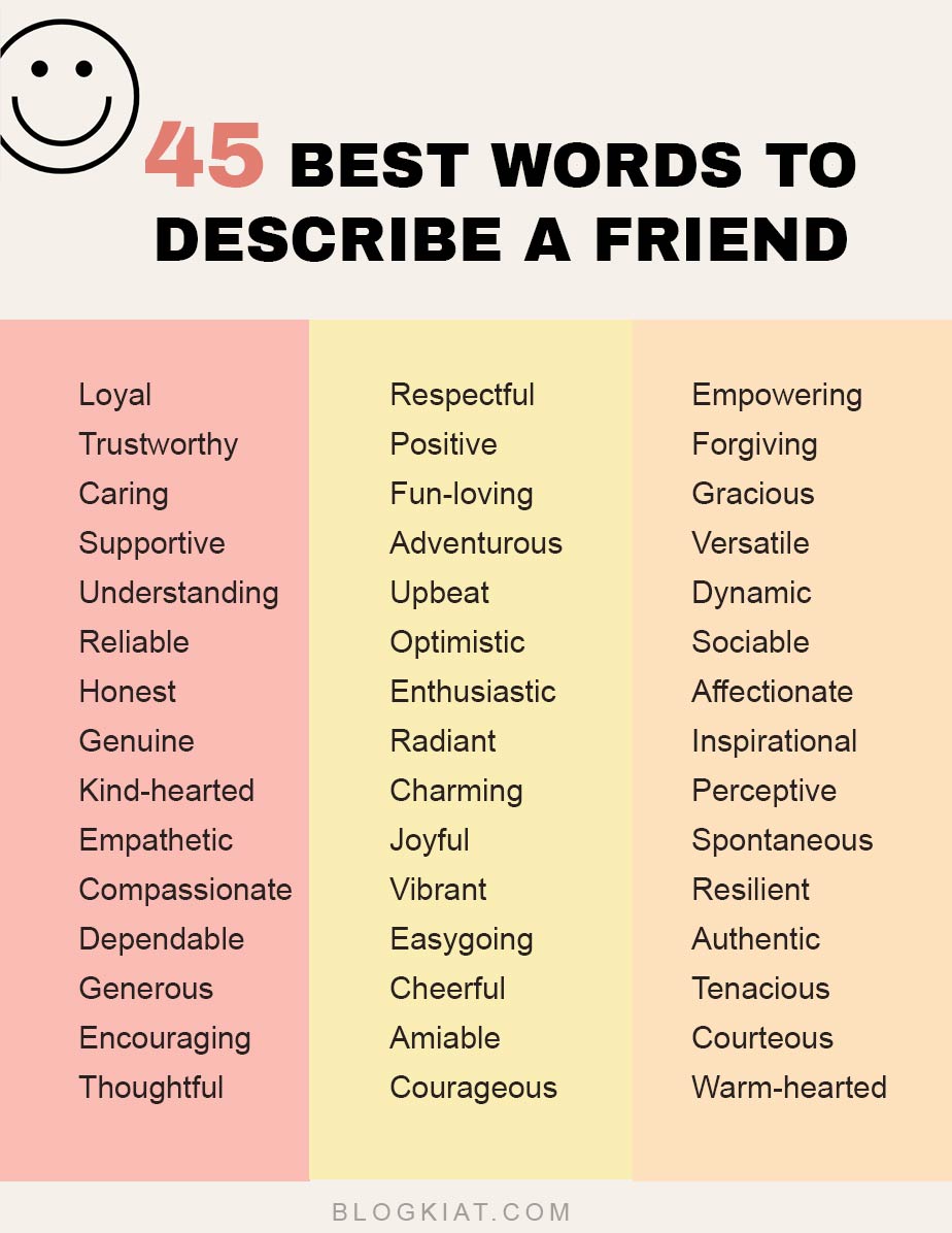 45 Best Words To Describe A Friend - Blogkiat